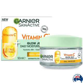 Garnier SkinActive Vitamin C Brightening Glow Jelly Moisturiser 50ml ผลิตภัณฑ์บำรุงผิวหน้ากระจ่างใสแลดูอ่อนกว่าวัย