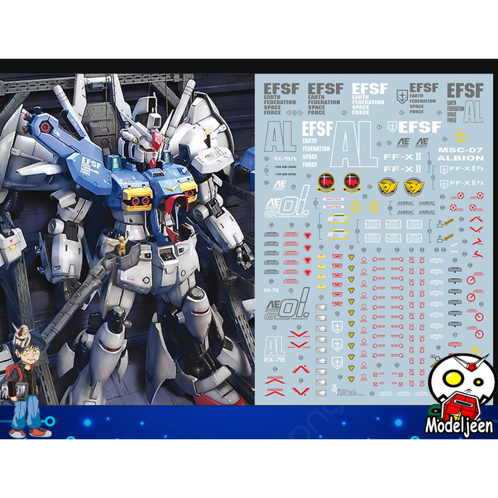 164 Water Decal PG1/160 Gundam GP01 ยี่ห่อ S.I.M.P. Model Decal