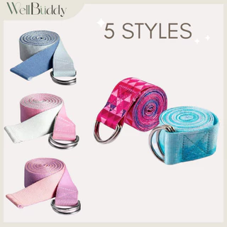 WellBuddy เชือกโยคะ สายโยคะ เข็มขัดโยคะ ยาว 183 CM (Yoga Strap)