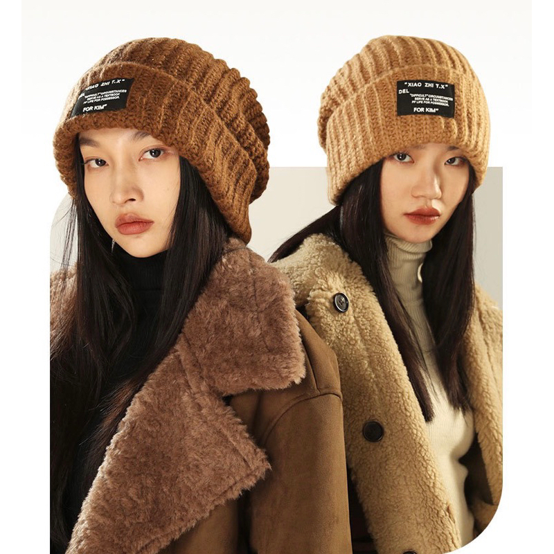 Beanie knit Hat  หมวก บีนนี่ ถักไหมพรมสไตล์เกาหลี ไหมพรมนุ่มๆๆน่ารักๆอบอุ่นใส่หน้าหนาวกันหนาวกันหิมะ