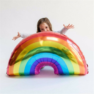 มีของแถม! ลูกโป่งฟอยล์ รูปรุ้ง Rainbow Balloon ขนาด 93x59 cm ขนาดใหญ่ สีสันสดใส เพิ่มความประทับใจให้กับงานปาร์ตี้
