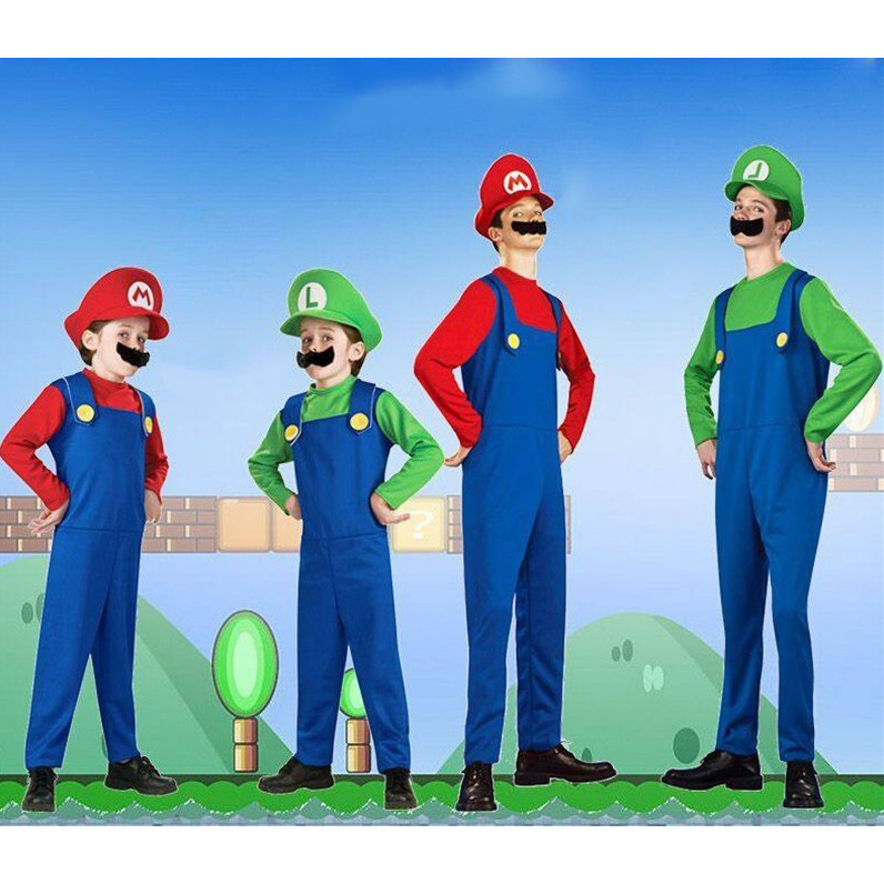 ชุดแฟนซี มาริโอ้ - หลุยส์ ลุยจิ Super Mario - Louis - Luigi Fancy Costume