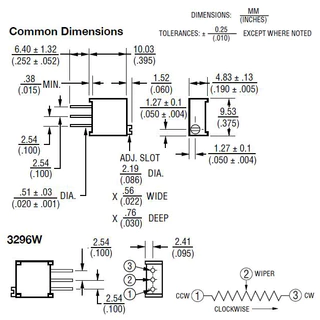 Bochen 3296W ทริมพอต 30รอบ ปรับละเอียด มีทุกค่าให้เลือก Trimpot Potentiometer Variable Resistor VR ตัวต้านทานปรับค่าได้