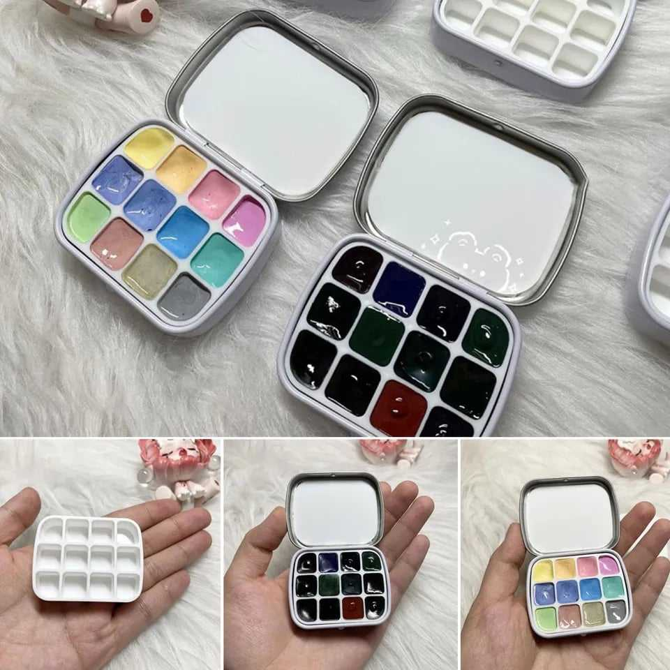 ตลับใส่สี กล่องใส่สีเจล,สีเพ้นท์ ขนาดเล็ก12ช่อง