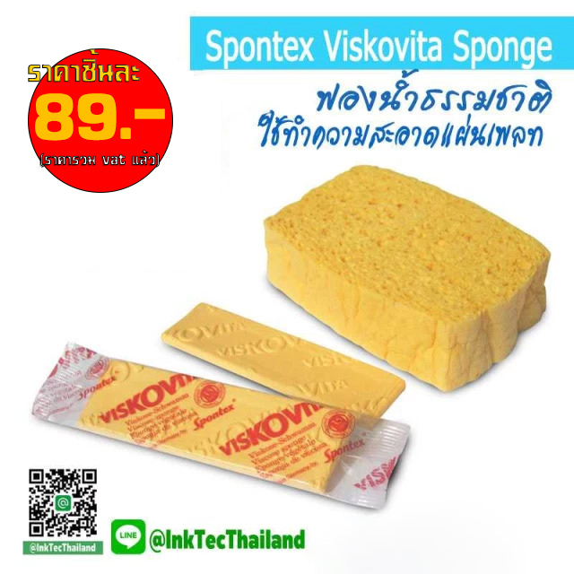 (ฟองน้ำ) ฟองน้ำถูเพลท ฟองน้ำทำความสะอาดเพลท ฟองน้ำเช็ดเพลท Spontex Viskovita Sponge ฟองน้ำธรรมชาติ