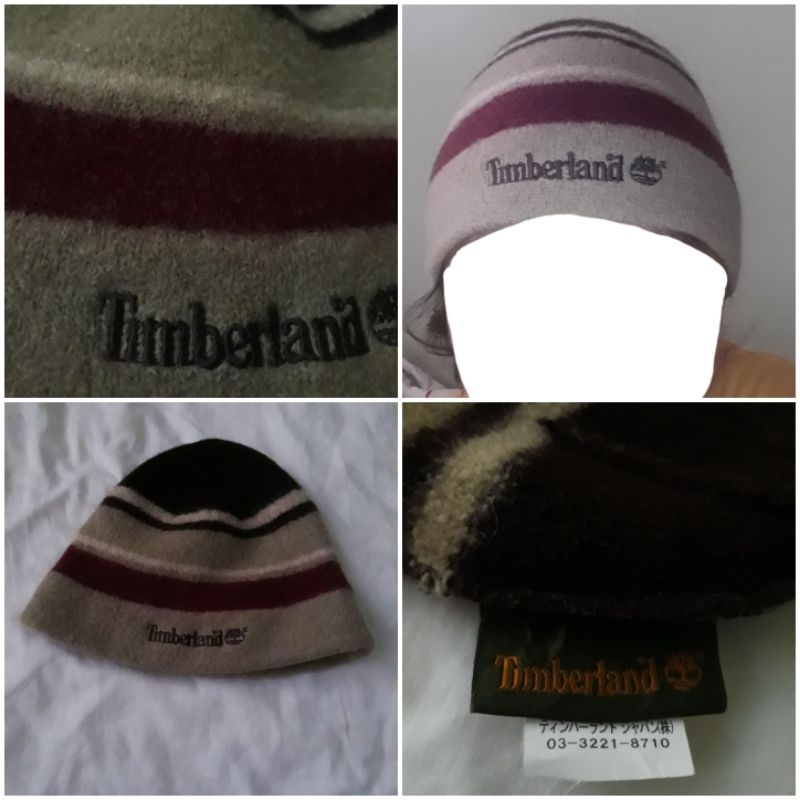 Timberland beanie หมวกลายทางpure wool