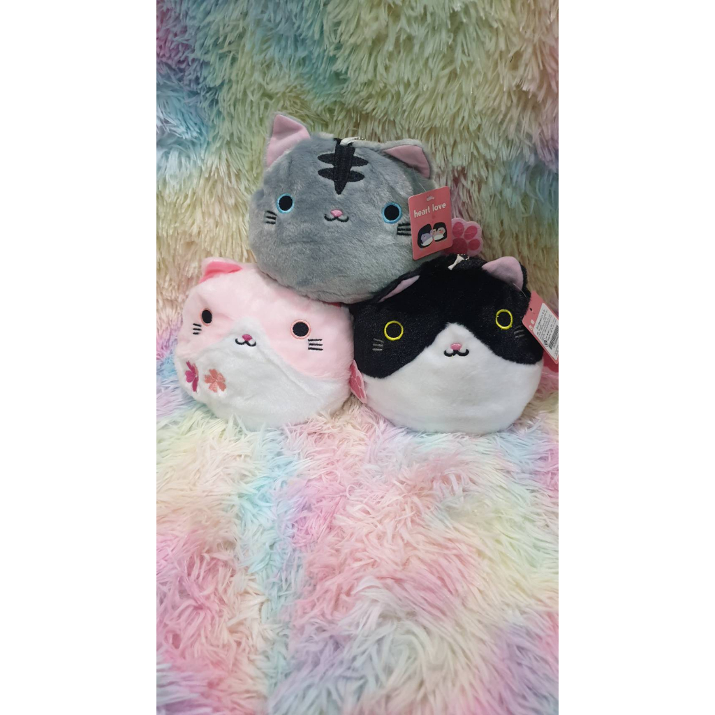 ตุ๊กตาน้องแมวตัวกลมขนนุ่ม ขนาด7นิ้ว มีให้เลือก3แบบ