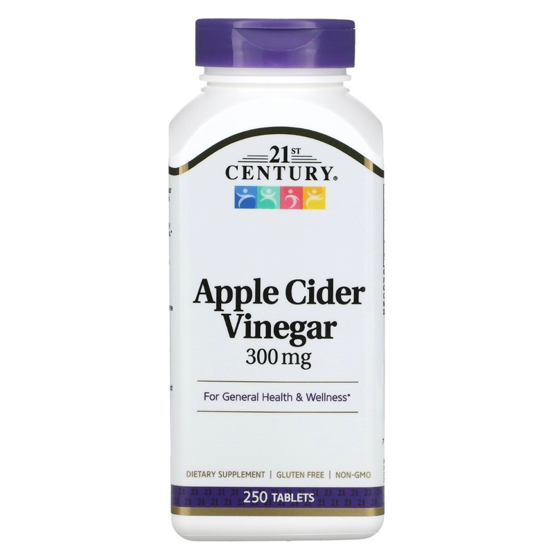 21st Century Apple Cider Vinegar, 300 mg, 250 เม็ด, แอปเปิ้ลไซเดอร์ เวนิกา