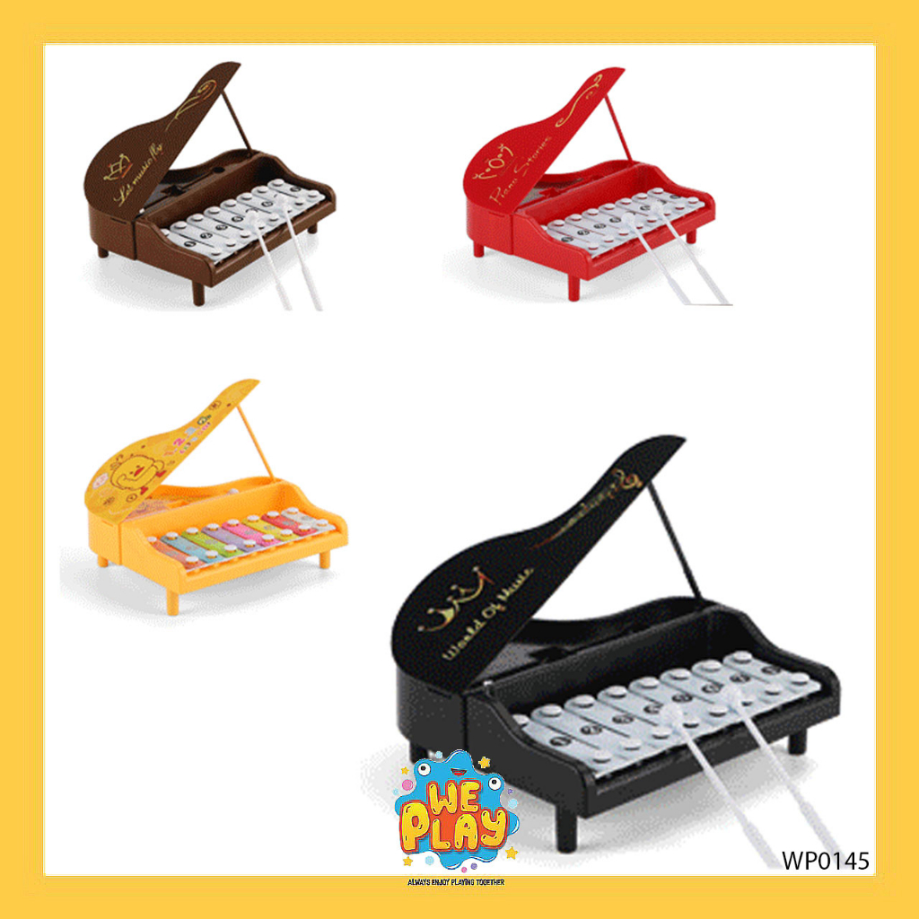 WE PLAY พร้อมส่ง เครื่องดนตรีของเล่น ระนาดเหล็กในรูปทรงเปียโน มาพร้อมไม้ตีและ 4 สีให้เลือก