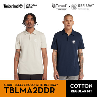 Timberland Men’s Short Sleeve Refibra™ Logo Polo Shirt เสื้อโปโล (TBLMA2DDR)