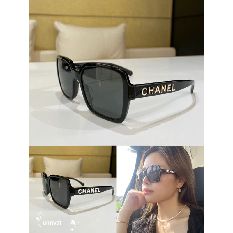 💯  ของแท้ CHANEL ตัวอักษรสีทองแว่นตากันแดดแว่นกันแดด CH540