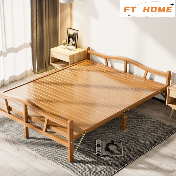 Wooden bed frame queen size bed/king size bed/single bed portable office bed bedroom foldable