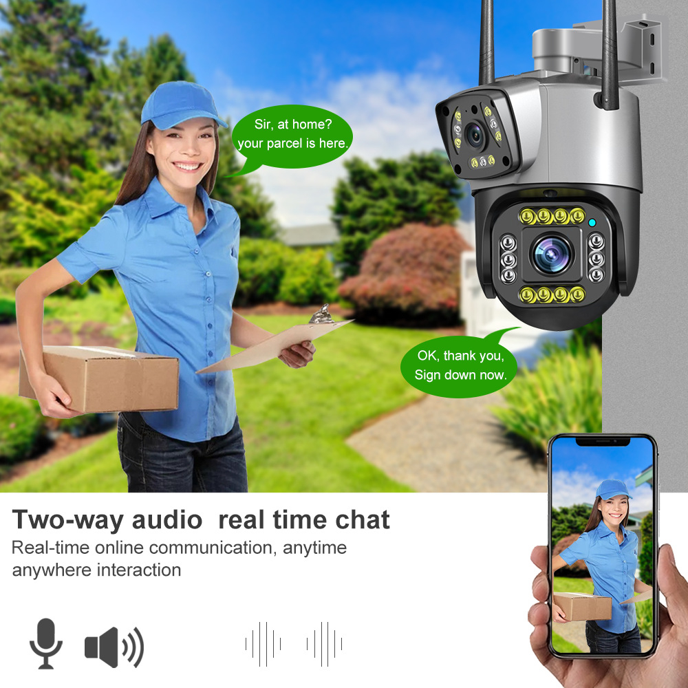🇹🇭Ekcam 4G/8MP V380 Pro APP 2กล้อง กล้องวงจรปิดใส่ซิม 4G ทำงานโดยไม่ใช้Wi-Fi เลนส์คู่-หน้าจอคู่ แยกหน้าจอแสดงลพร้อมกัน