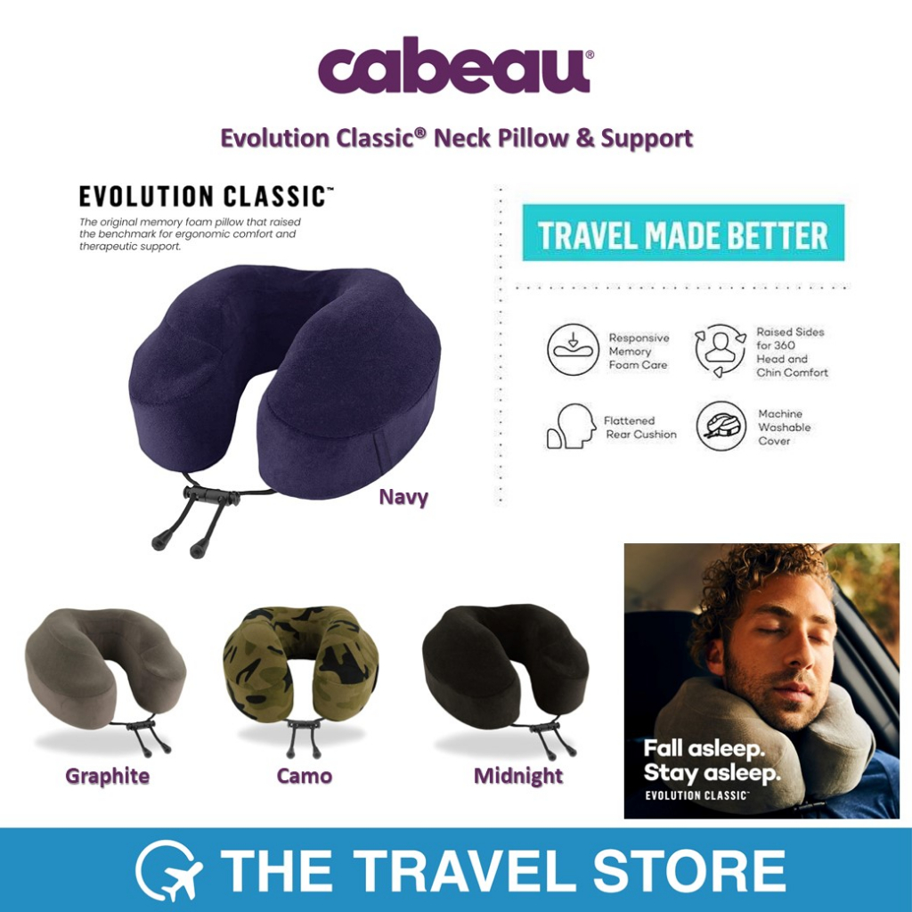 CABEAU Evolution Classic® Neck Pillow &amp; Support หมอนรองคอเมมโมรี่โฟม 100% รุ่น Classic เรียบหรู ช่วยซับพอร์ต