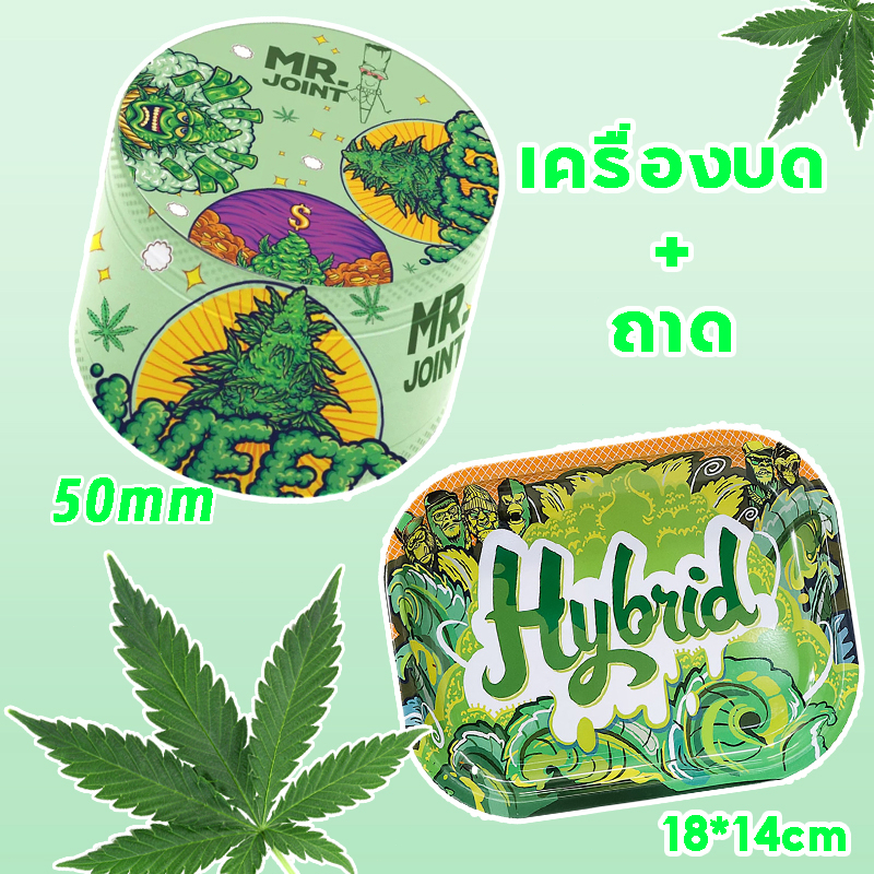 [จัดส่งทันที] เครื่องบด+ถาด ชุด2ชิ้น ที่บดเนื้อสมุนไพร 4 ชั้น ที่บดสมุนไพรพร้อมถาด เรือจากประเทศไทย
