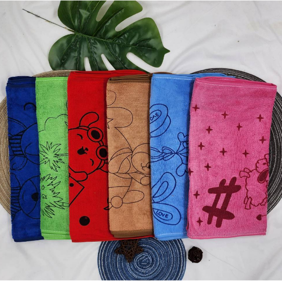 ผ้าเช็ดผมนาโนเนื้อบาง(ยกโหล 12 ผืน คละสี)ขนาด 23x73cm.