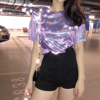 พร้อมส่งเสื้อยืดคอกลมผ้าวิ้งเล่นแสง ใส่สบายเนื้อผ้าดี มีsize ผชใส่ได้unisex มีsizeS-8xlงานกีฬาสี คอนเสิร์ตปาร์ตี้มีสีแดง