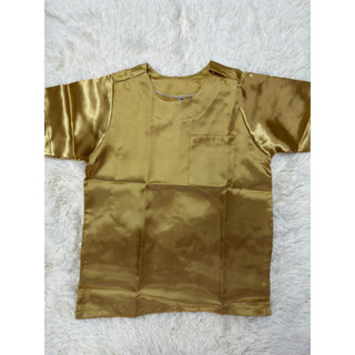 เสื้อผ้ามัน ผ้าต่วน เสื้อผ้าไทย รอบอก 38-50 นิ้ว คอกลม