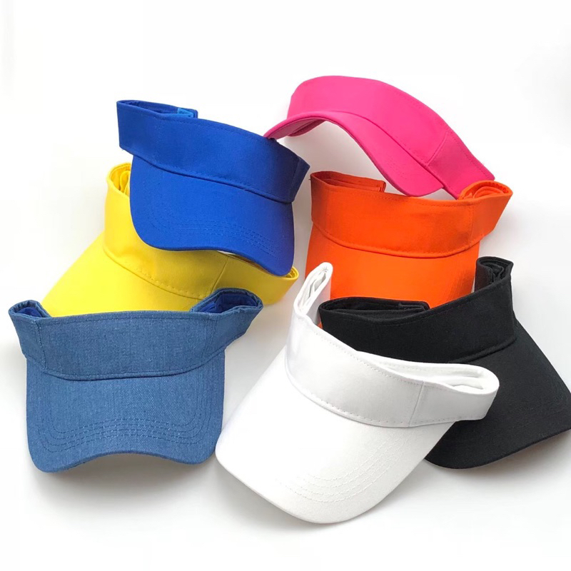 หมวกแก๊ปครึ่งหัว ตีนตุ๊กแกvisor capผ้าคอตตอน_ผ้าสปอร์