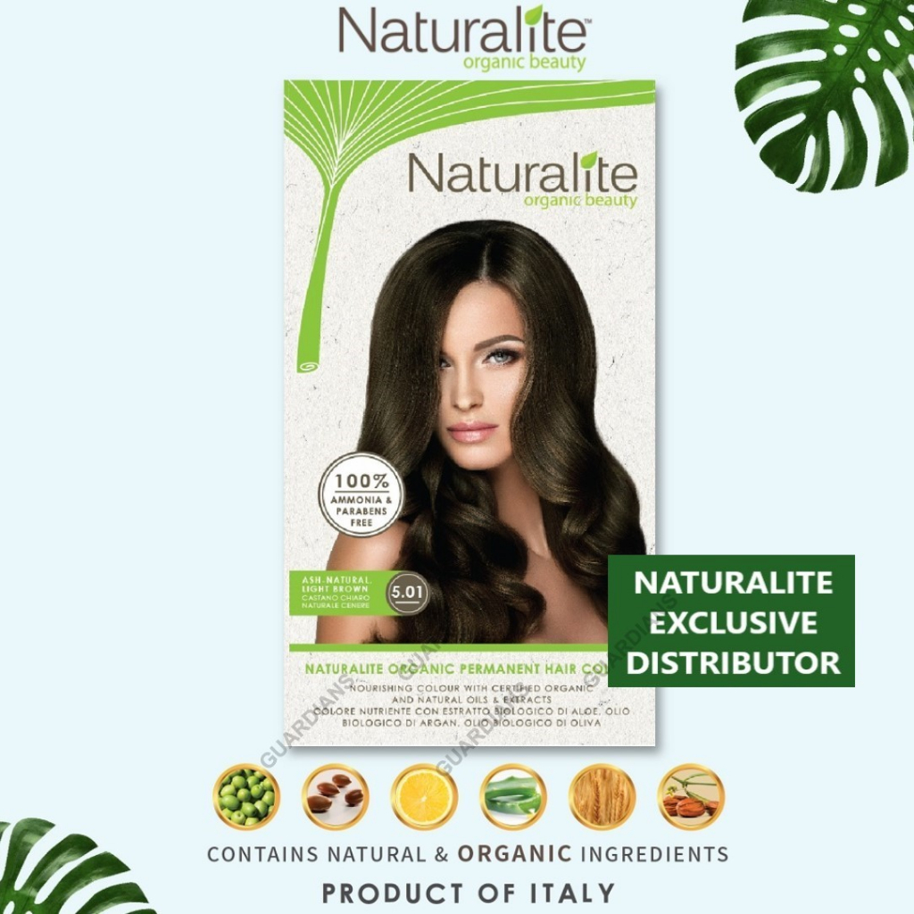 เนเชอรัลไลท์ สีย้อมผมออร์แกนิคแท้- 5.01 ASH NATURAL LIGHT BROWN **(NO PARABENS, NO RESORCINOL, NO AMMONIA, NO PPD)