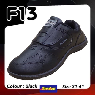 Breaker F13 รองเท้าผ้าใบ Size 31-41 เทปเดี่ยว สีขาว/ดำ