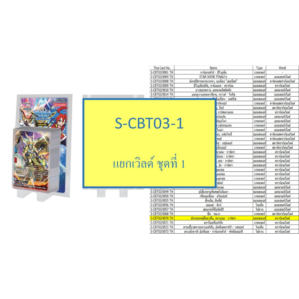 บัดดี้ไฟท์ S-CBT03-1 ชุดที่ 1 แยกเวิลด์