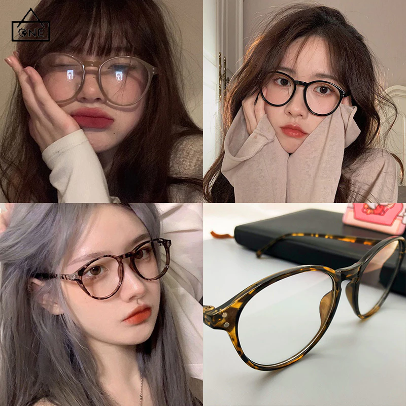 COD❤️พร้อมส่งในไทย-แว่นกรองแสงสีฟ้ากรอบกลมใหญ่ป้องกันแสงสีฟ้าคอมพิวเตอร์แฟชั่นย้อนยุคสไตล์เกาหลีผู้ชายและผู้หญิง-a.one