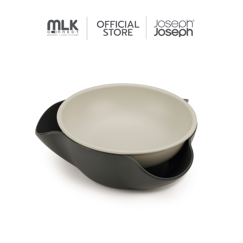Joseph Joseph ชุดถ้วยใส่ขนมขบเคี้ยวพร้อมที่ใส่เศษอาหารในตัว รุ่น Double-Dish สีเทา N20156