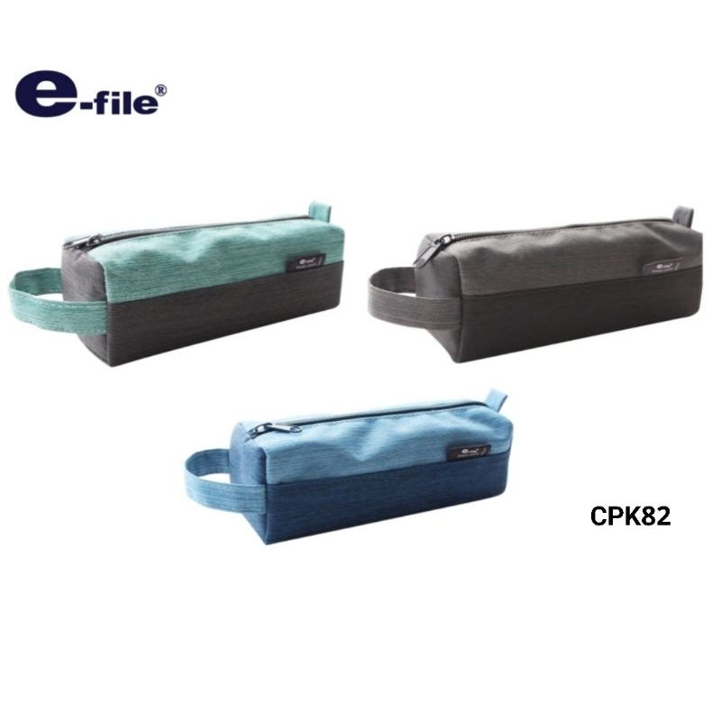 E-File กระเป๋าดินสอ STREAKY POUCH CPK82 กระเป๋าผ้าคอตตอน สีทูโทน