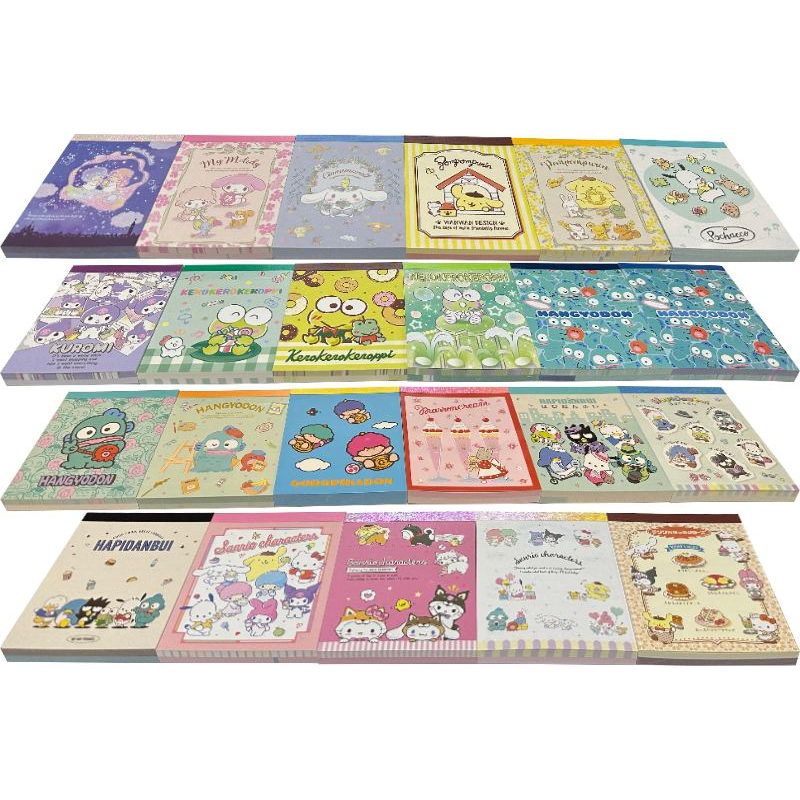 【Direct from Japan】Sanrio Mini Block Notepad Memo Pad Paper 2design 100sheets Stationery Japan (Little Twin Stars, My Melody, Cinnamoroll, Pompompurin, Pochacco, Kuromi, KerokeroKeroppi, Hangyodon, Goropikadon, Marroncream, Hapidanbui,Sanrio Characters )