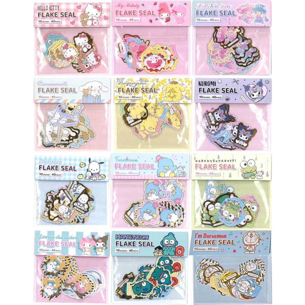 【Direct from Japan】Sanrio, Japan Anime Pet Sticker Seal Pack of 40pcs (4pcsx10designs) Decorative Scrapbooking Supplies Stationery (Hello Kitty,My Melody,Little Twin Stars,Cinnamoroll,Pompompurin,Kuromi,Pochacco,KerokeroKeroppi,Tuxedosam,Doraemon)