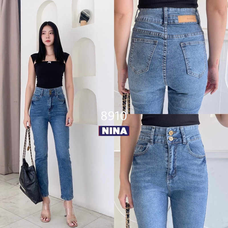 👖NN-ST🌟งานกางเกงผ้ายืดเอวสูงเว่อร์  งานทรงกระบอกเล็กรุ่นนี้เรียบหรูดูผู้ดีเว่อร์ งานผ้ายืด เก็บทรง