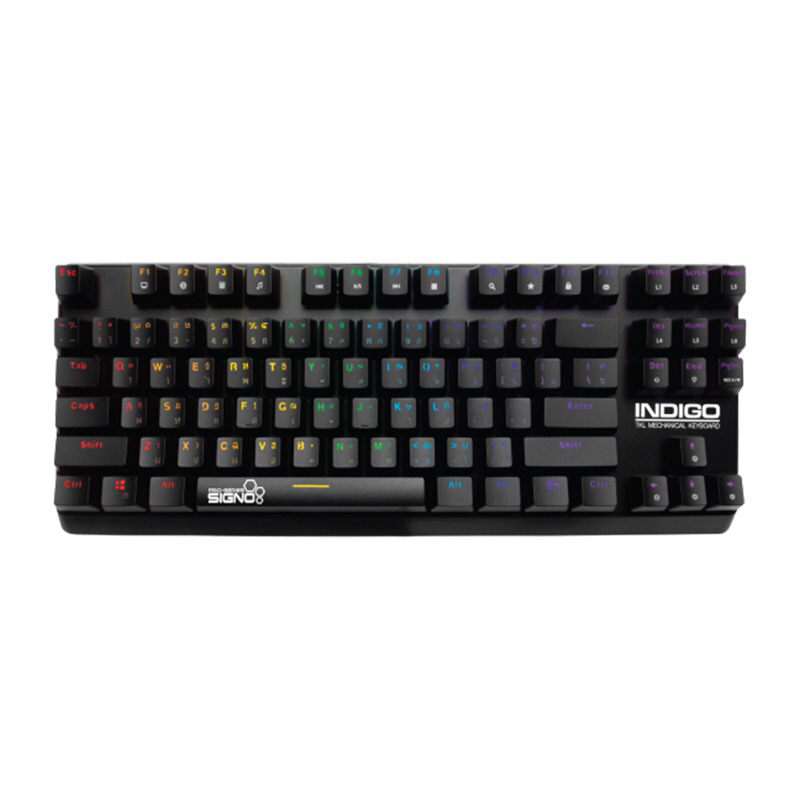 คีย์บอร์ด Keyboard Signo KB-718 Indigo TKL Mini RGB LED Blue Optical Switch