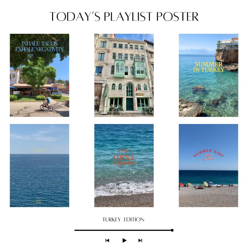 พร้อมส่ง🏝️ โปสเตอร์ภาพถ่าย Today’s playlist / Summer in Turkey Edition