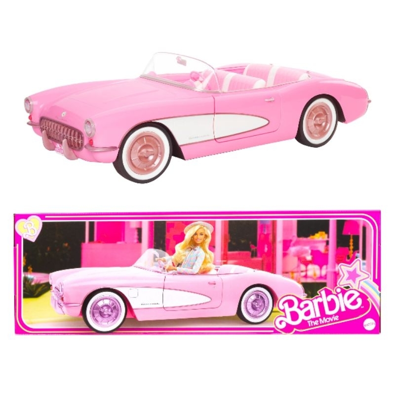 Barbie The Movie Collectible Pink Corvette Convertible Car for Doll, รถบาร์บี้สำหรับตุ๊กตา