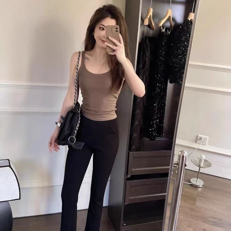 Vogue🌟พร้อมส่ง🌟 เสื้อสายเดี่ยว มีฟองน้ำ ดีเทลพาสทาล มี9สี (FY1019) -H - รูปที่ 3