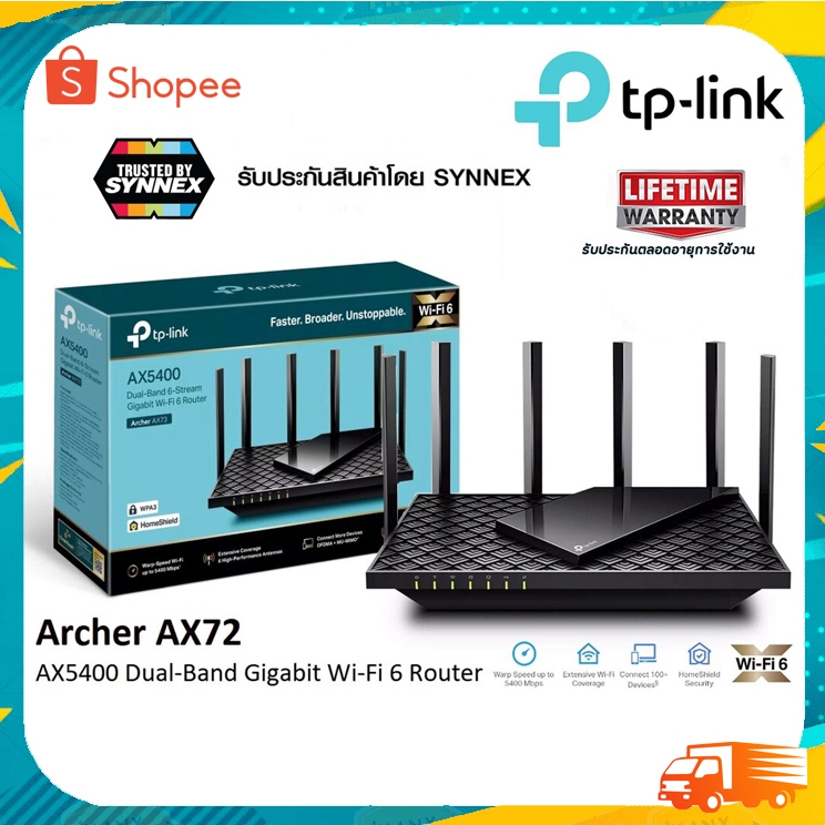 Router TP-LINK (Archer AX72) Wireless AX5400 Dual-Band Gigabit Wi-Fi 6