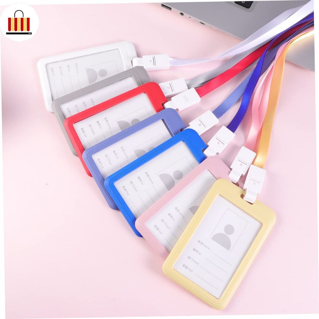 🔥พร้อมส่ง🔥 ที่ใส่บัตรทำงาน แนวตั้ง/นอน 10สี ที่ใส่บัตร + สายห้อยคอ กรอบบัตร PP กรอบใส่บัตร