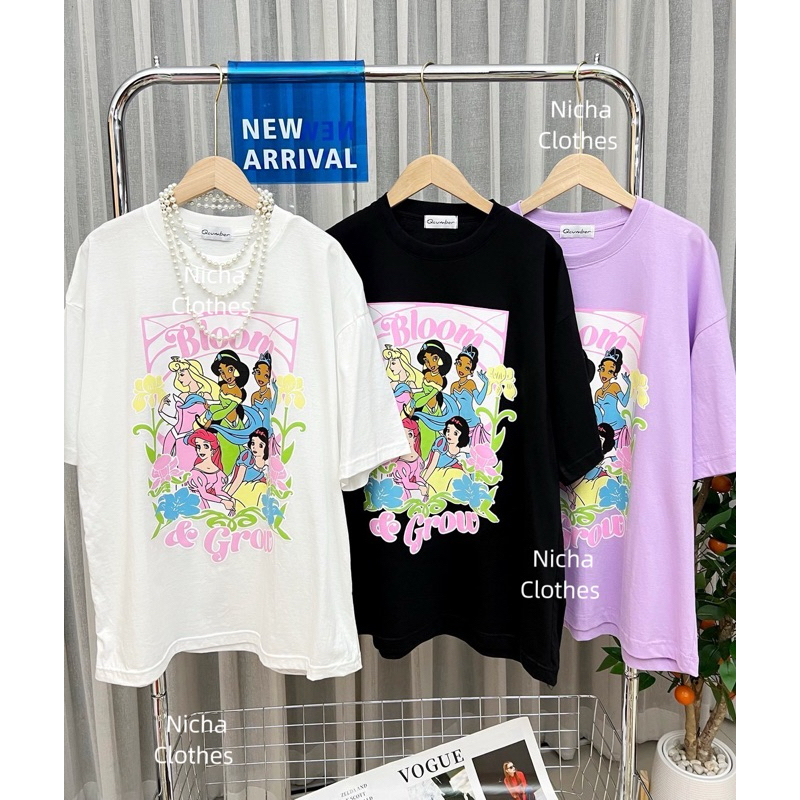 เสื้อยืดโอเวอร์ไซส์ เจ้าหญิง ป้ายQcumber อก44-46