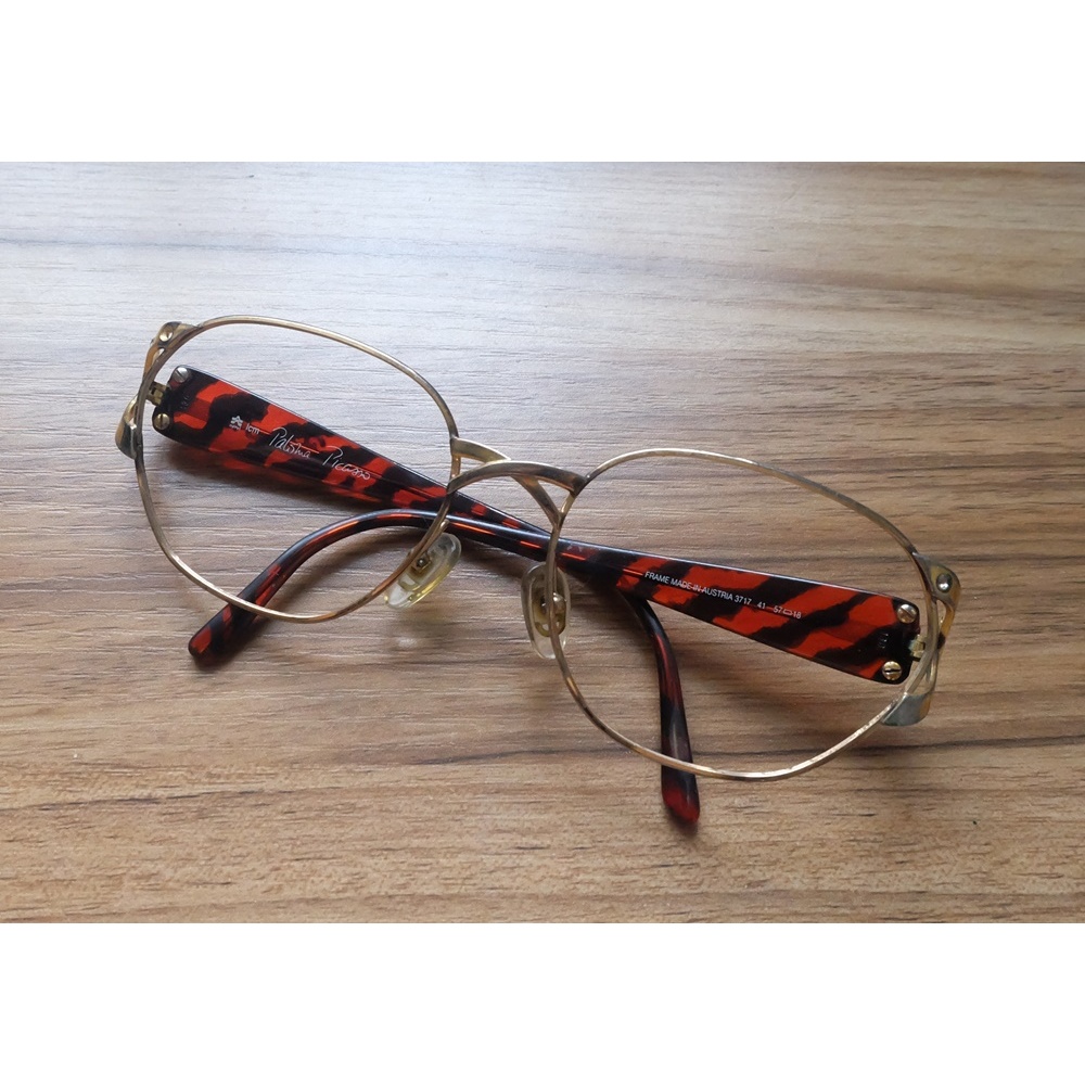 Vintage Paloma Picasso Glasses Made in Austria Size 57/18 135mm สีทอง มือสอง ของแท้