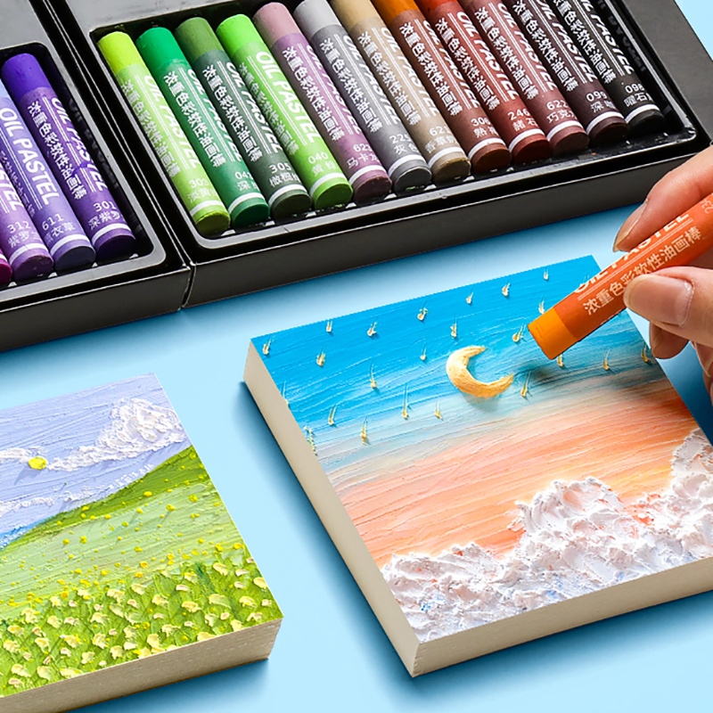 แท่งภาพวาดสีน้ํามัน 6ชิ้น white oil stick set แท่งภาพวาดสีน้ํามัน สีพาสเทล ใช้กับ สีน้ำ สีอะคริลิค สีโปสเตอร์