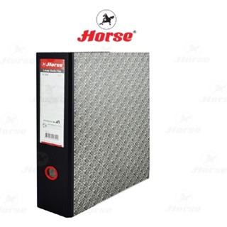 HORSE ตราม้า แฟ้มสันกว้าง 3 นิ้วก้านยก Size F/C  H-404 - สีด…