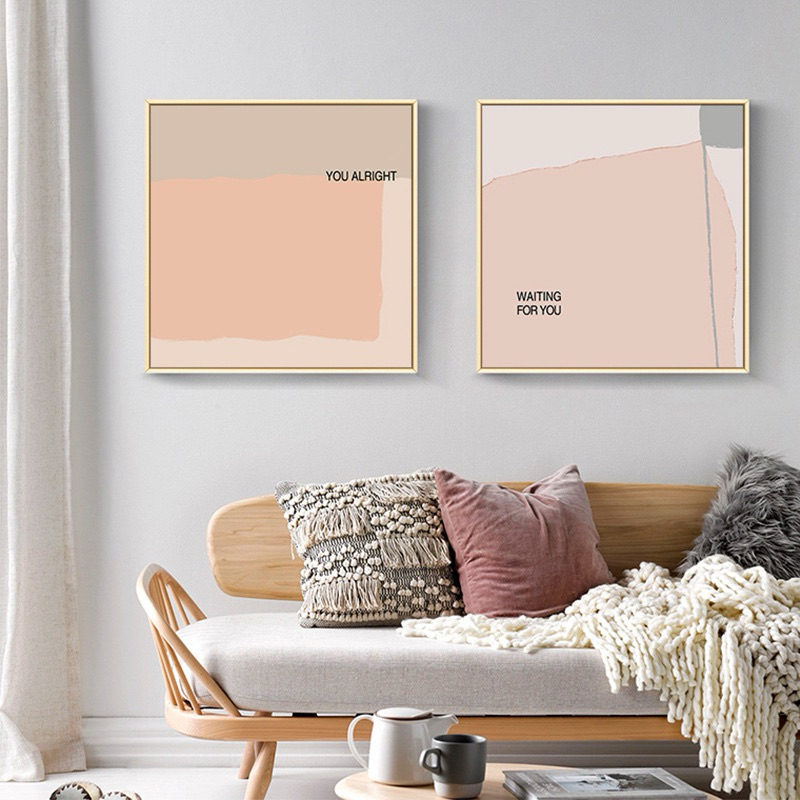 J49 [ภาพผ้าแคนวาส+กรอบPS] คุณภาพพรีเมียมหรูหรา รูปพร้อมกรอบ ภาพตกแต่งผนังห้อง สไตล์มินิมอล นอร์ดิก