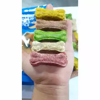 ขนมขัดฟันสุนัข กระดูกมันชี่ขนาด2นิ้วคละสี บรรจุ500 กรัม,100 กรัม