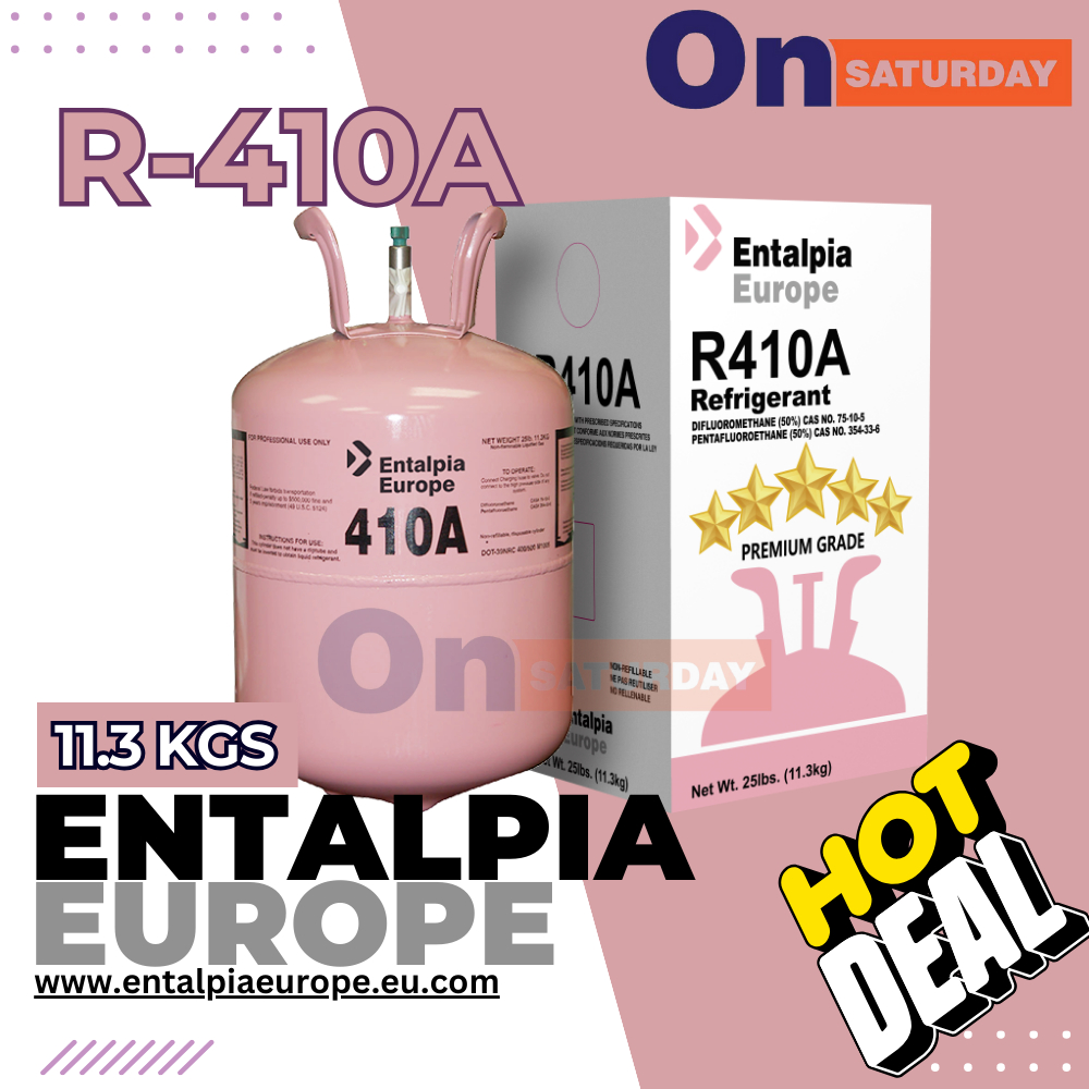 น้ำยาแอร์ R-410a Entalpia 11.3kg ไม่รวมนน.ถัง ออกใบกำกับภาษีได้ มาตรฐานยุโรป