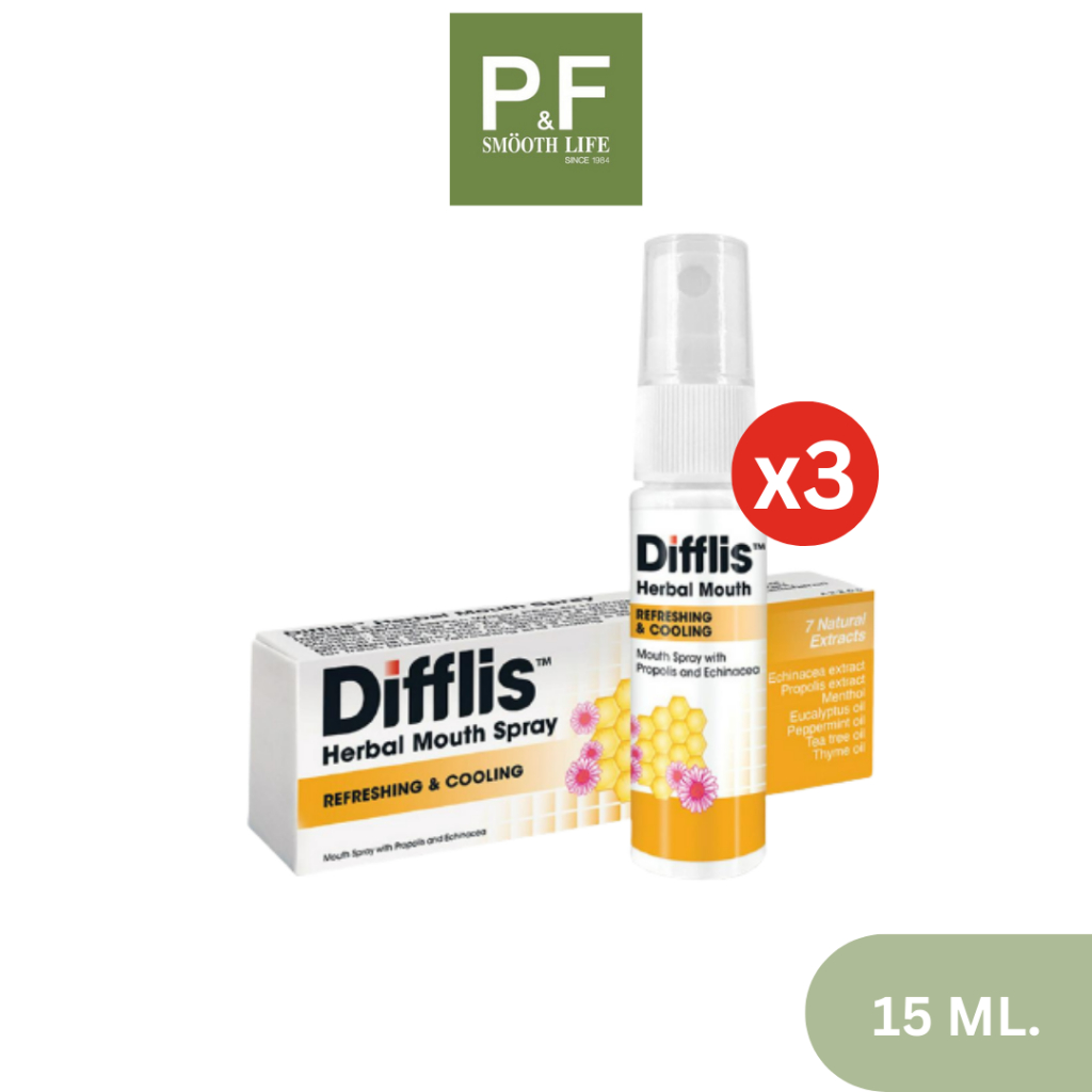 (แพ็ค3) DIFFIS Herbal Mouth Spray 15 ml. by Difflam สเปรย์พ่นปาก