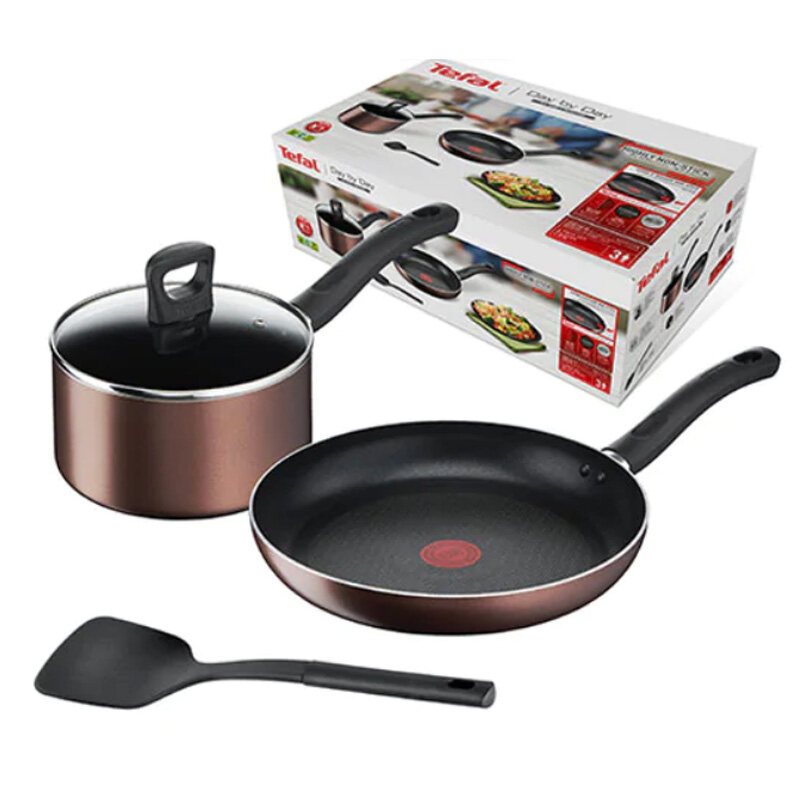 Tefal ชุดกระทะหม้อพร้อมฝา 4 ชิ้น รุ่น G143S495 สามารถใช้ได้กับเตาทุกประเภท