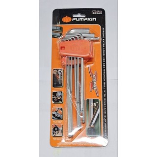 PUMPKIN​ PTT-RBPA 28562 ประแจหกเหลี่ยมหัวบอล​ 1.5-10mm แบบชุด กุญแจหกเหลี่ยม​หัวบอล​ ประแจแอล​ หน่วยมิล