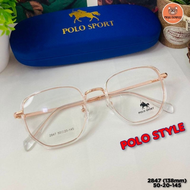 กรอบแว่นตาผู้หญิง น่ารัก ใส เบา POLO 2847 พร้อมเลนส์ ตัดแว่นสายตาสั้น ยาว แว่นกรองแสง บลูบล็อก ออโต้