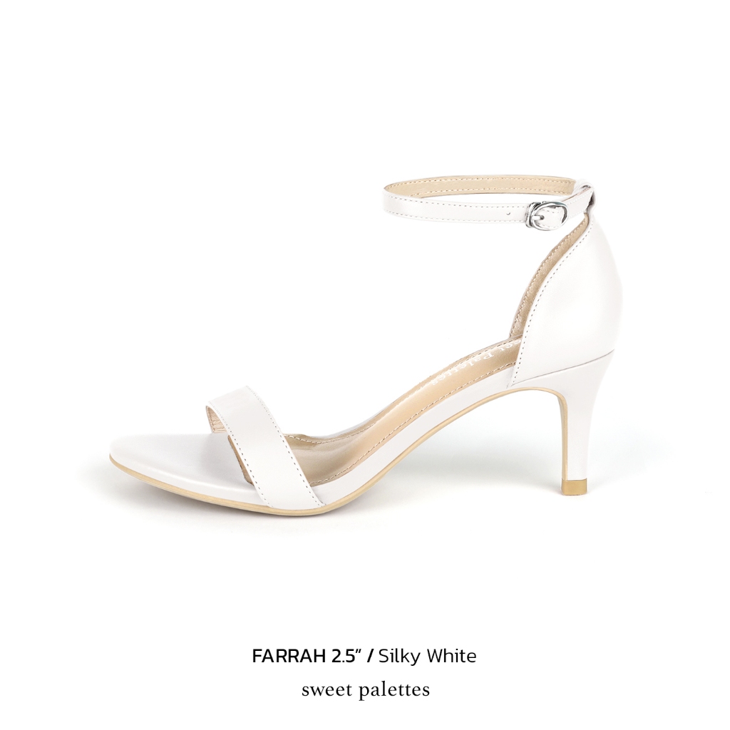 Sweet Palettes รองเท้าหนังแกะ Farrah 2.5 inch Silky White